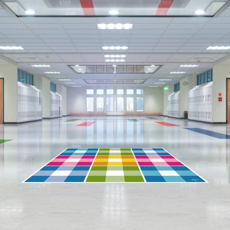 School corridor with lockers. 3d illustation