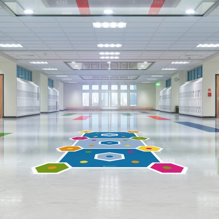 School corridor with lockers. 3d illustation