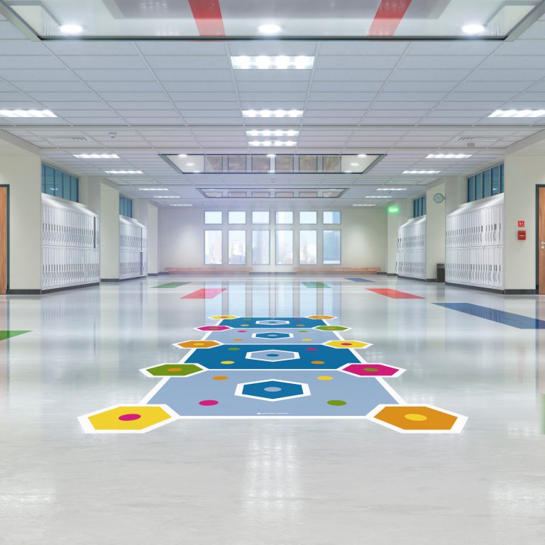 School corridor with lockers. 3d illustation