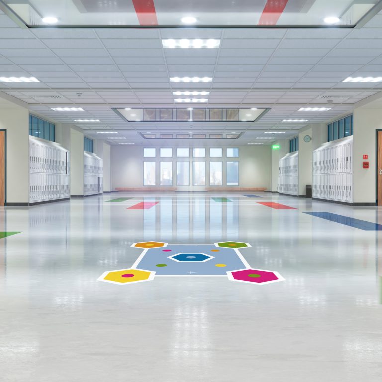 School corridor with lockers. 3d illustation