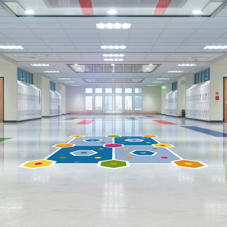 School corridor with lockers. 3d illustation