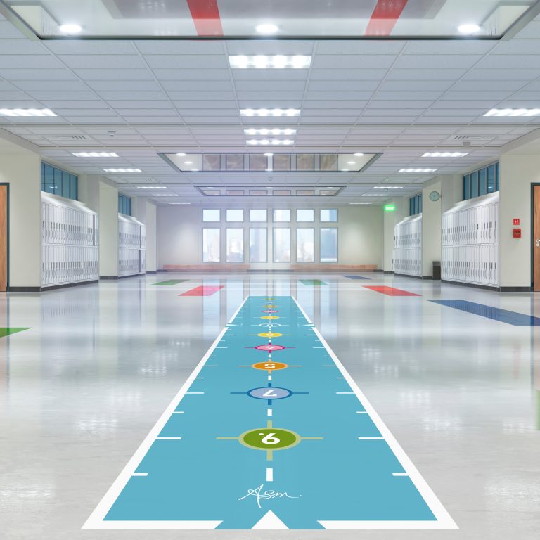School corridor with lockers. 3d illustation
