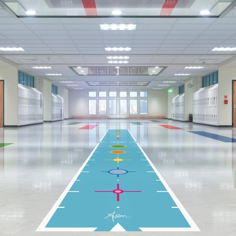 School corridor with lockers. 3d illustation